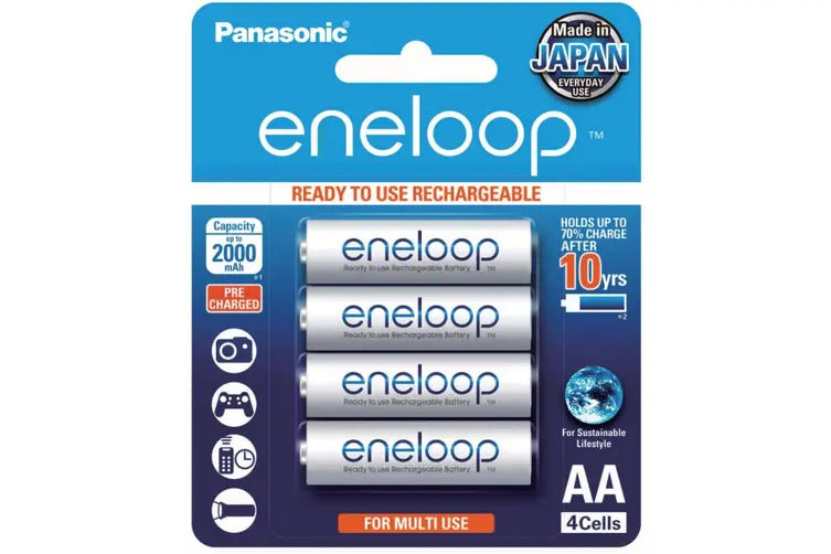 Eneloop AA 4 Pack NiMH 1.2V 2000MAH