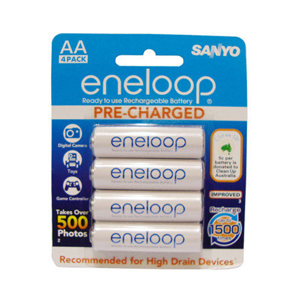 Eneloop AA 4 Pack NiMH 1.2V 2000MAH