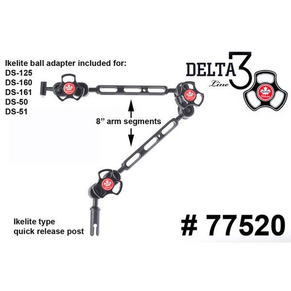 Aquatica 77520 TLC Delta 3 Strobe 8" Arm Kit with Ikelite Quick Release Post