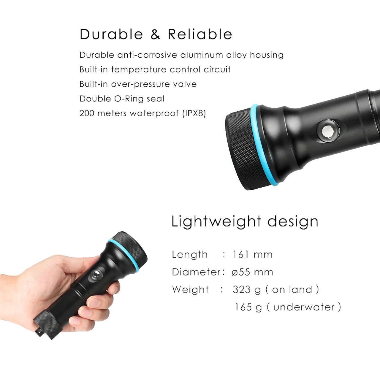 X-Adventurer M3000 LED Dive Torch