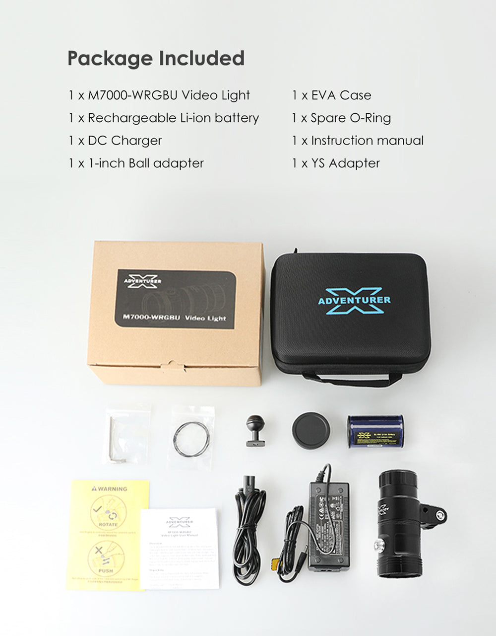 X-Adventurer M7000-WRGBU Smart Focus Video Light & Strobe