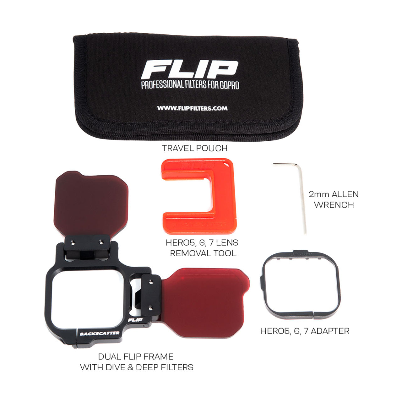 BACKSCATTER FLIP12 Two Filter Kit: Dive & Deep Filters for GoPro Cameras